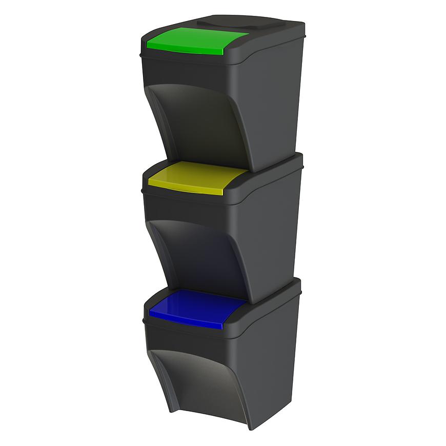 Kôš na odpad 3-dielny 3x25 l