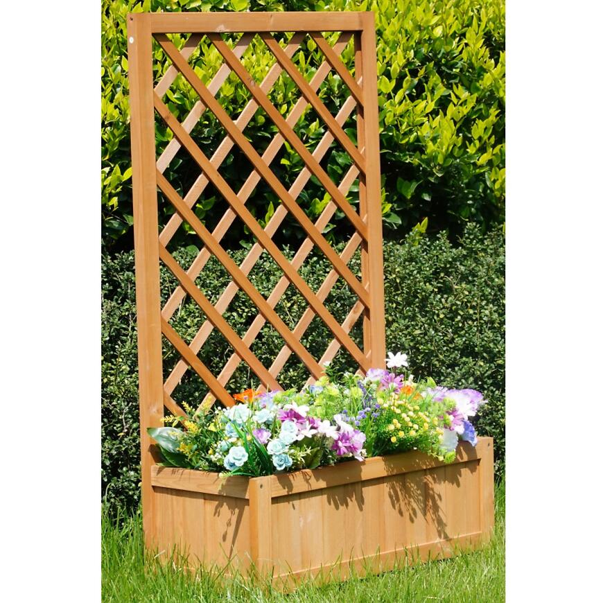 Kvetináč s mriežkou QS1704-2 60x28,5x100 cm žltý