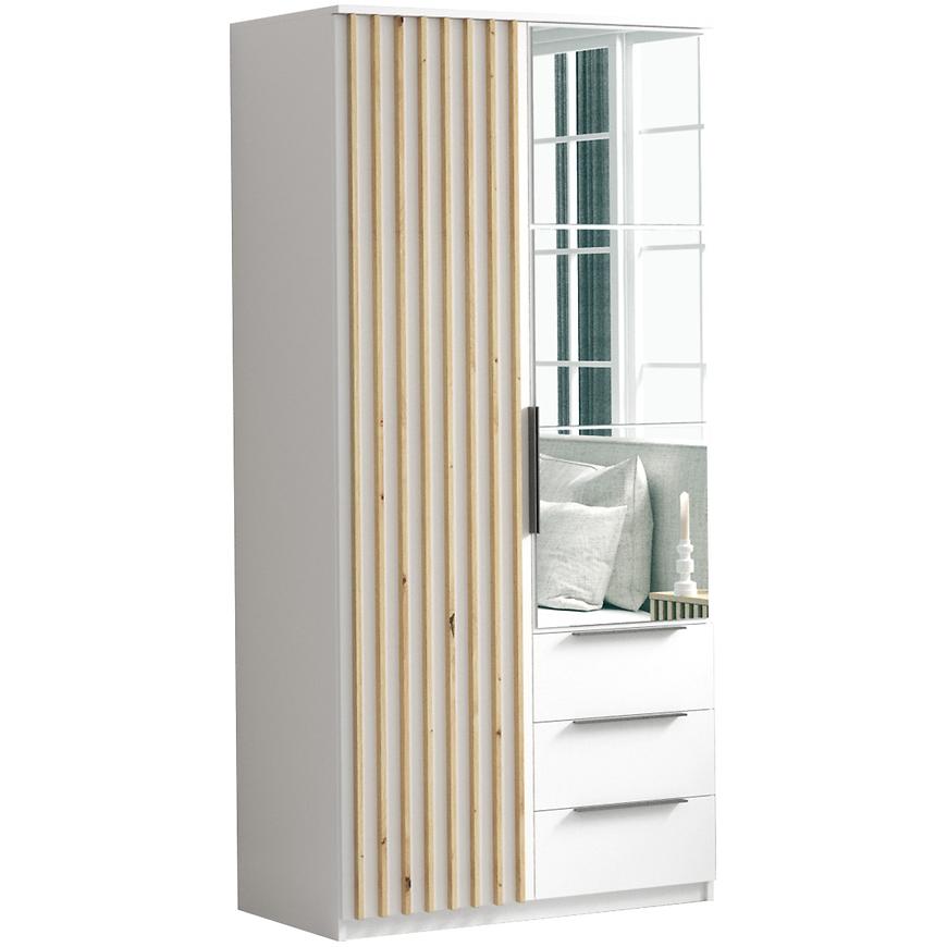 Skriňa Sorento 100 biela+lamel craft zlatá
