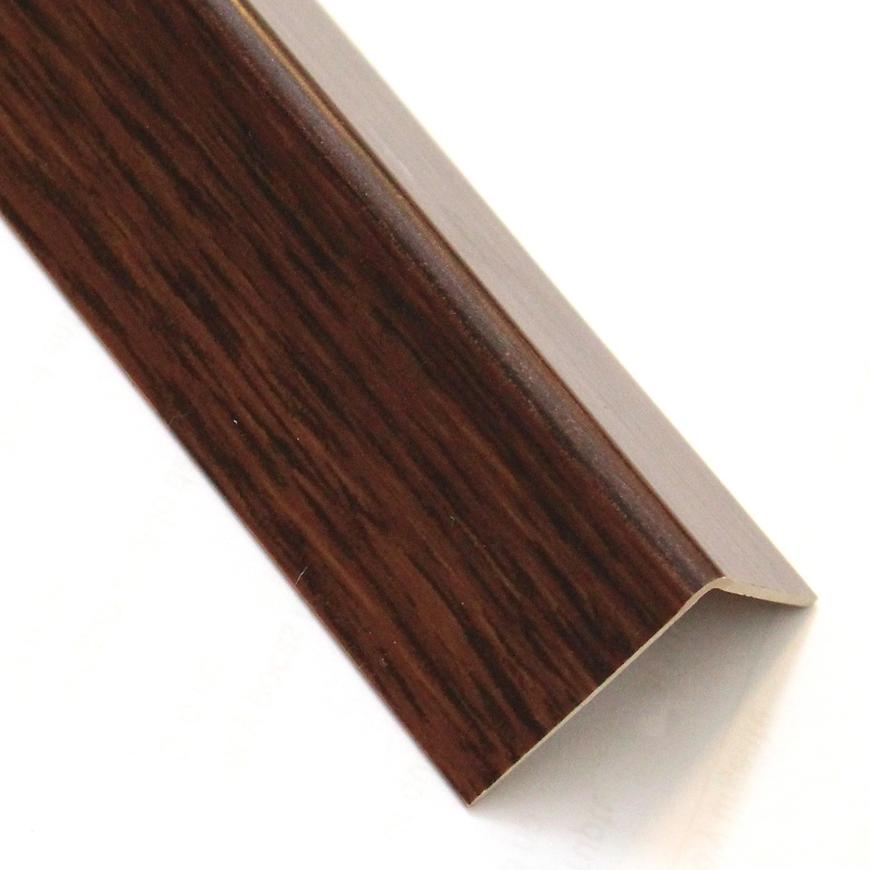 Profil uholníkový samolepiace PVC drevo tmavé 11x11x1000