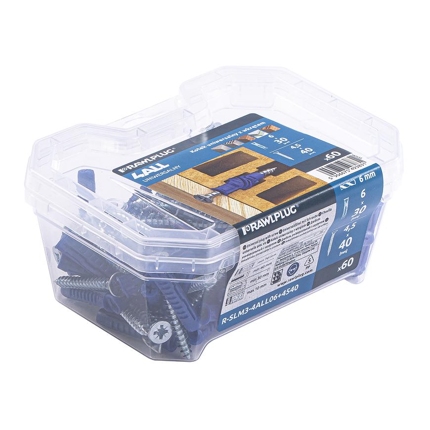 Rawlplug Univerzálna hmoždinka so skrutkou 4ALL 6x30 mm 60 ks