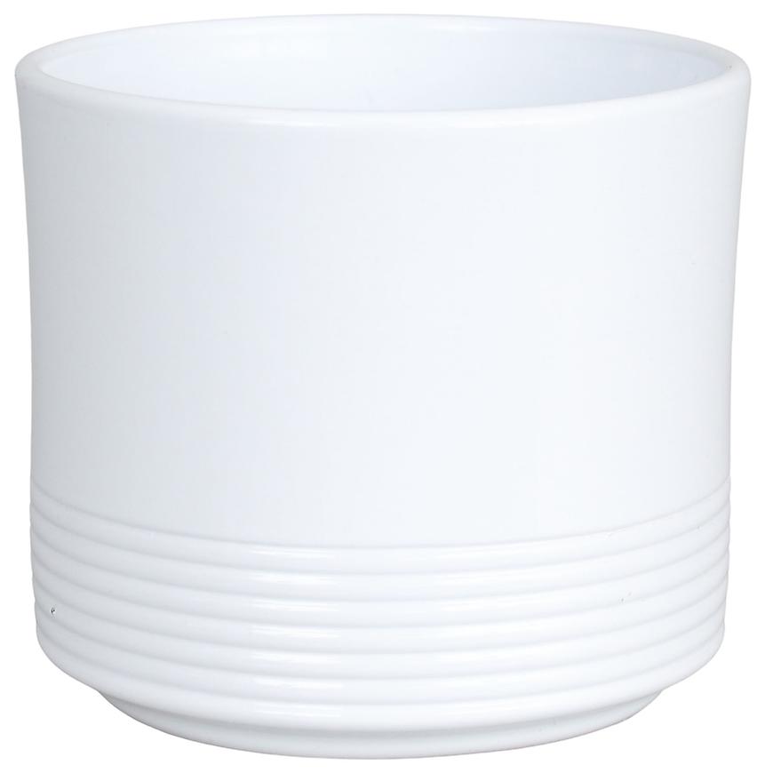 E-shop Obal na kvetináč okrúhly Rille 992 12 cm biela