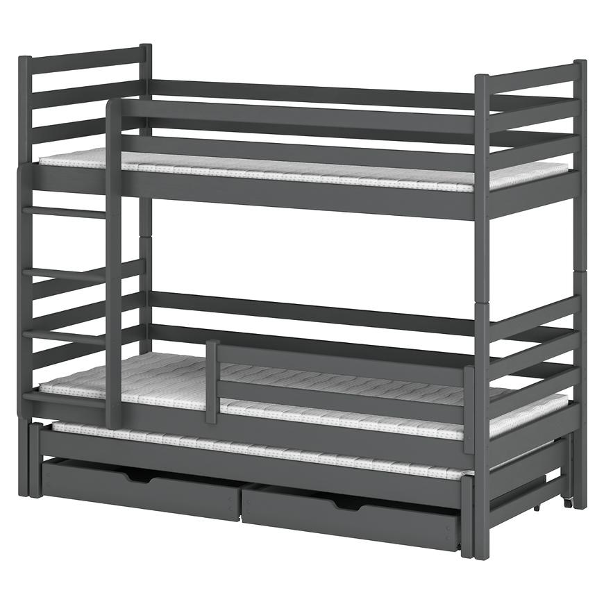 Poschodová posteľ Luk 90x200 graphite