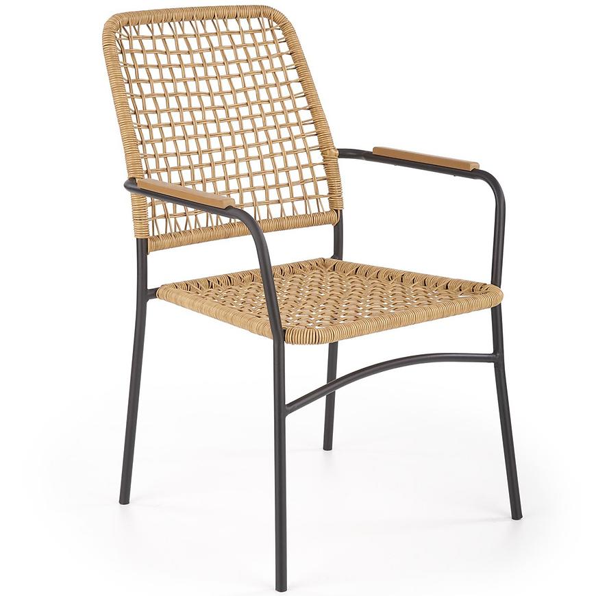 E-shop Stolička K457 rattan hnedá/čierna