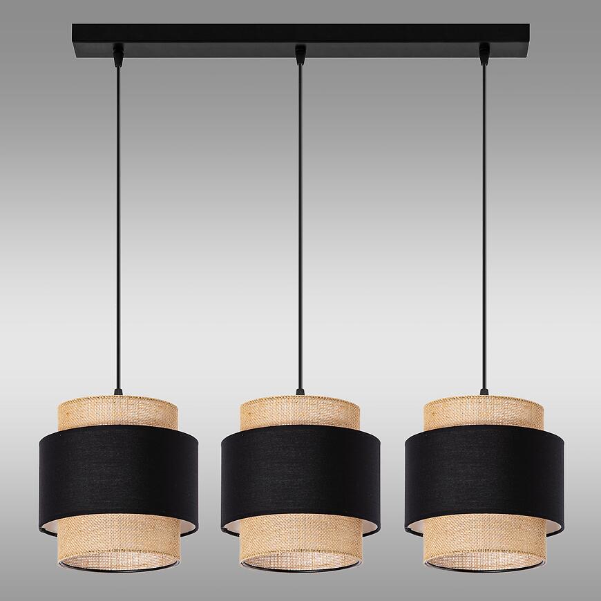 Závesné svietidlo W-L 1204/3 JUTE/BLACK LW3