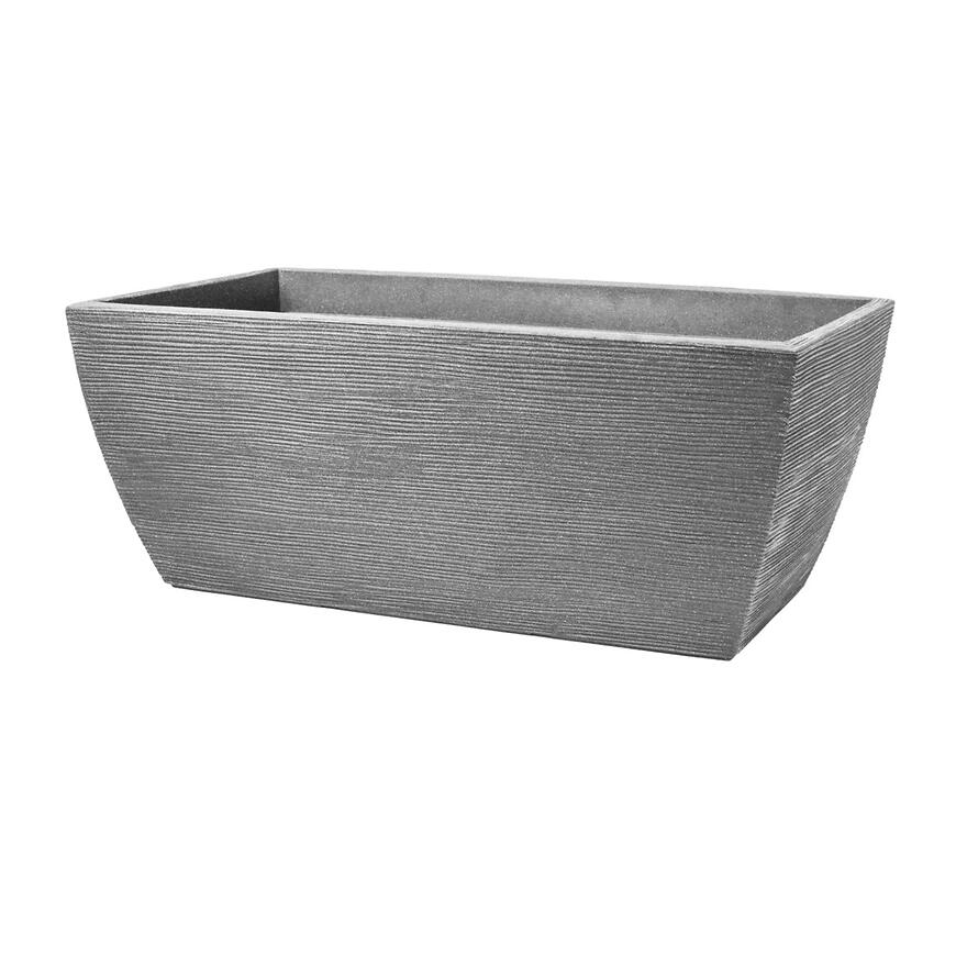E-shop Ryhovaný kvetináč 80 x 40 x H 34 cm sivý