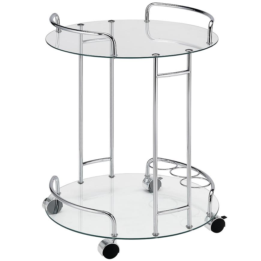 Servírovací vozík Gc7514 chróm/sklo