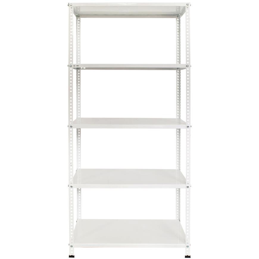 Skladový kovový regál biela 170x75x30 cm – 5 políc/40 kg