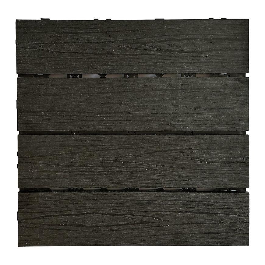 Terasová dlaždica drevená štruktúra Antracit 300x300 mm
