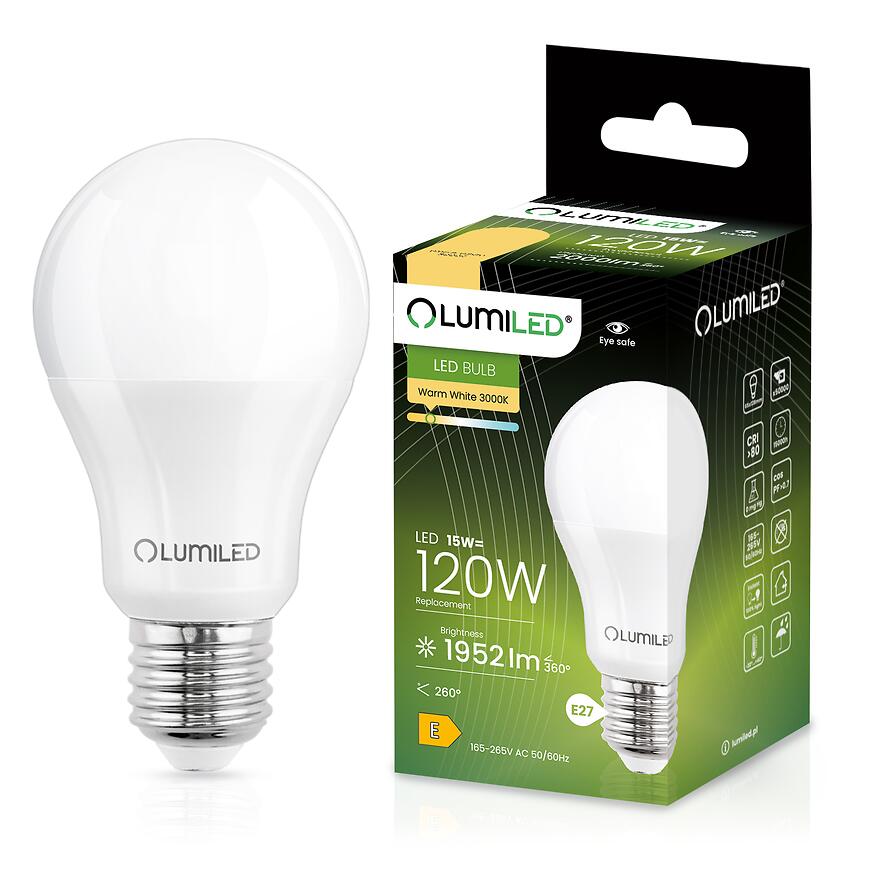 E-shop Žiarovky Lumiled LED A65 15W 120W E27 1952lm 3000K