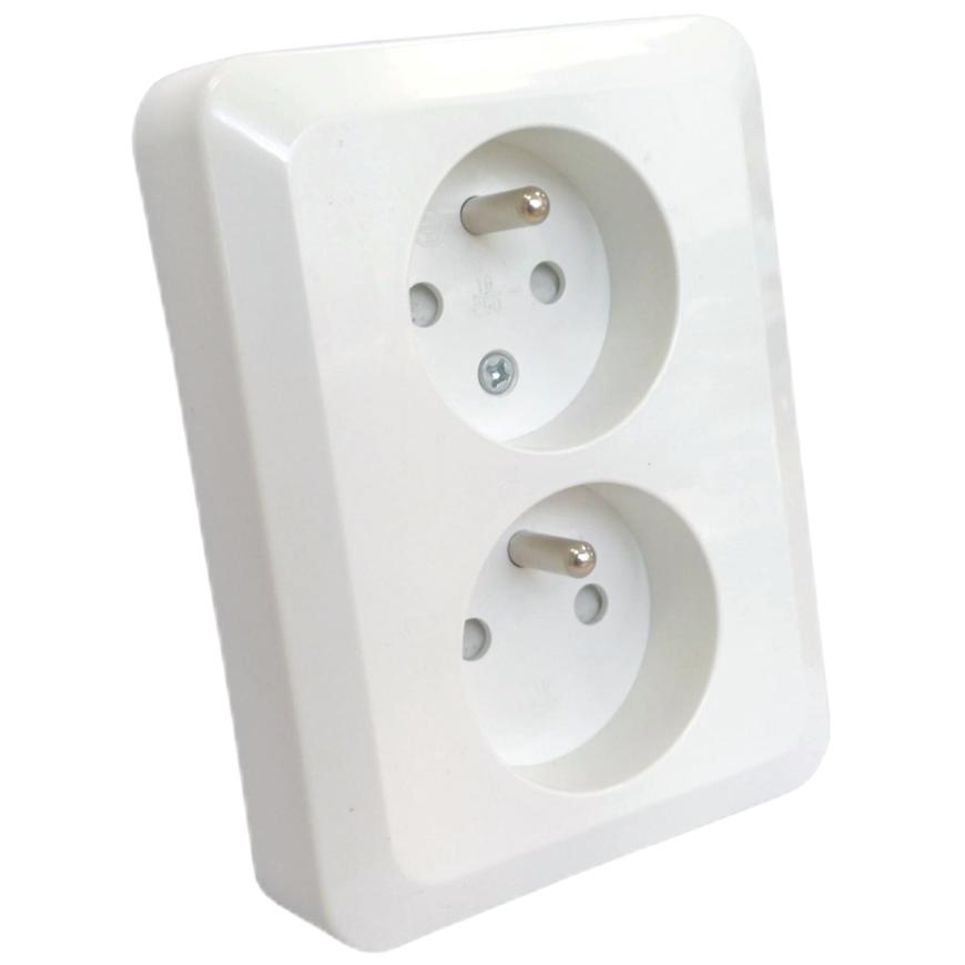 Dvojitá zásuvka czeskie Z/U SILVA white 46138