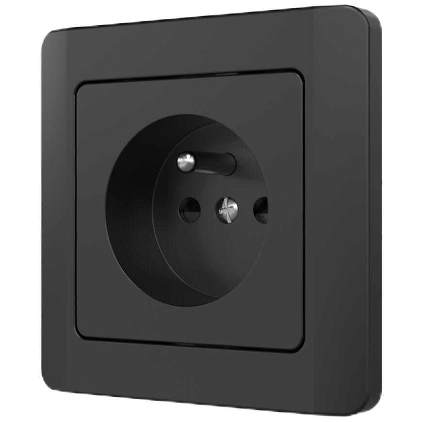 Jednoduchá zásuvka Z/U SILVA black 46220