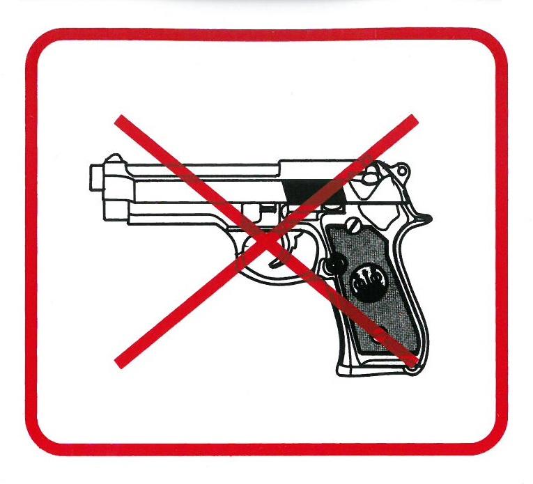 Zákaz vstupu se zbraní 110x90 mm samolepka