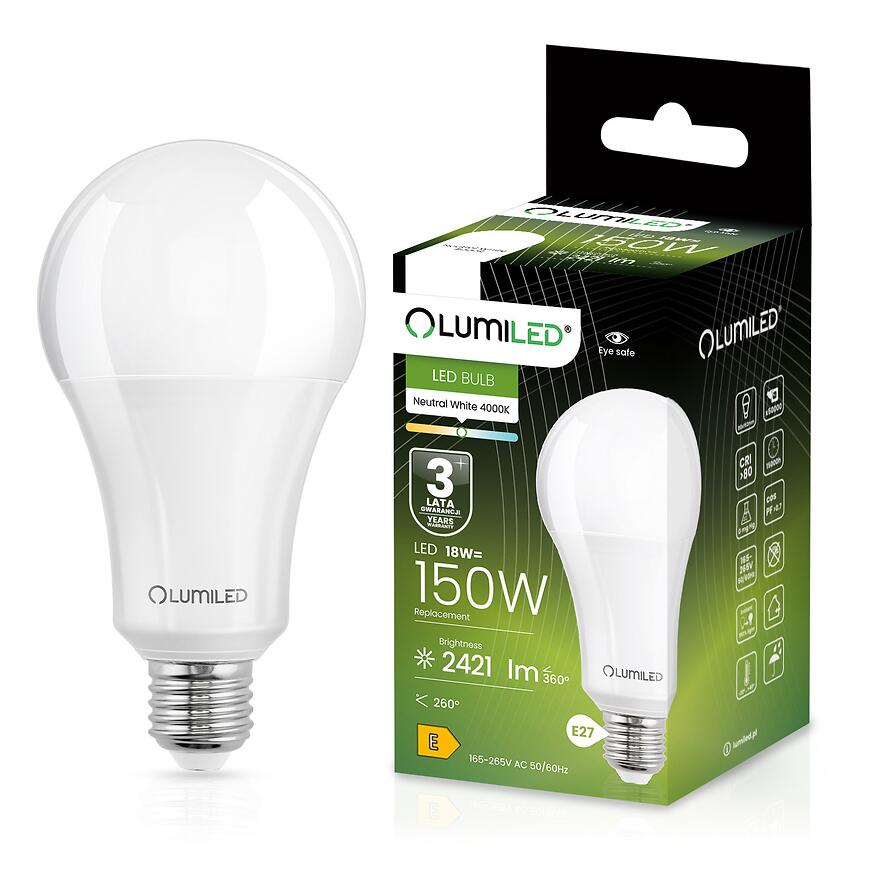 Žiarovka LED A70 18W 150W E27 2421LM 4000K