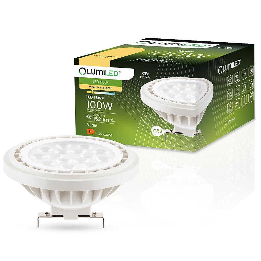 LUMILED LED AR111 AC/DC 12V 15W 3000K G53