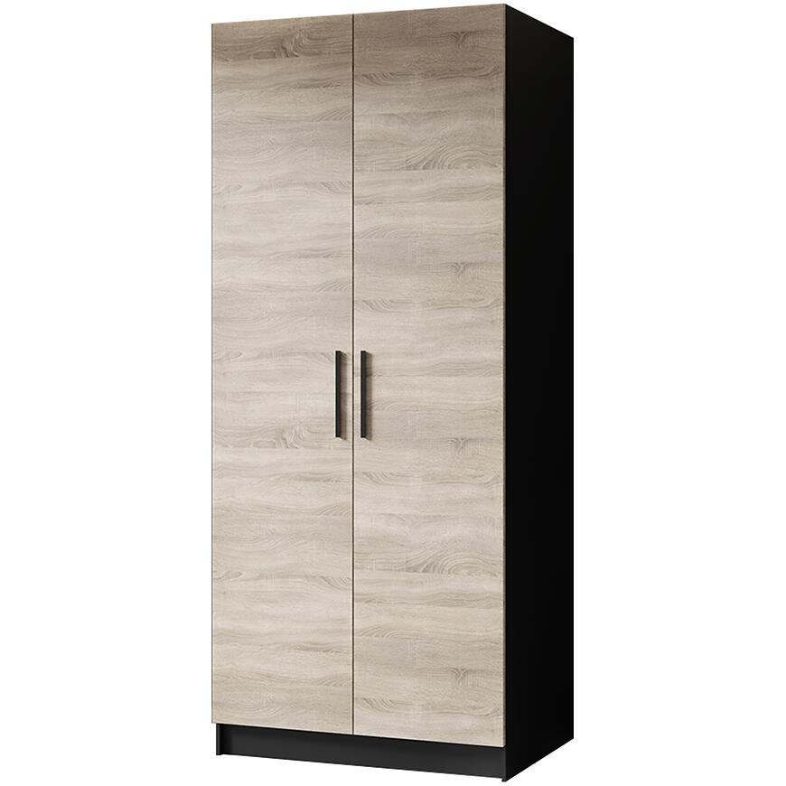 Skriňa Gold 2d Čierna/Dub Sonoma