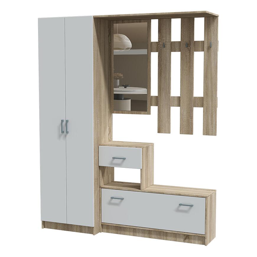 Predsieňový nábytok Cora sonoma/biela matná