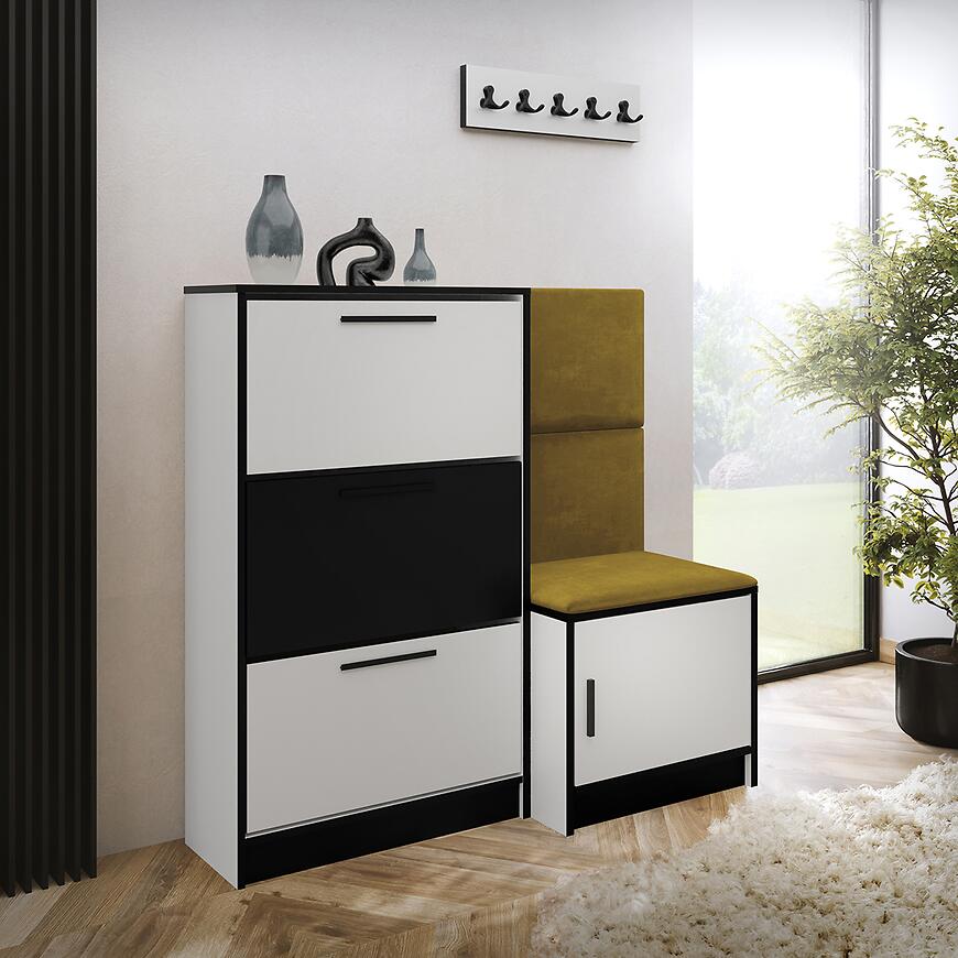 Skrinka na topánky Kpl Foli Biela + Žltá (KRONOS 01)