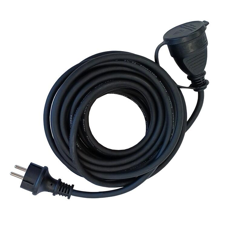 Predlžovací kábel gumený čierny 10397 20M IP44 3GX1.5