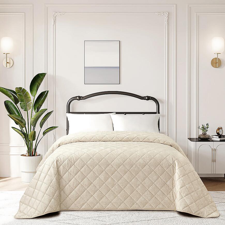 Prikrývka na posteľ Emilia RQ-090 170x220 cm béžová