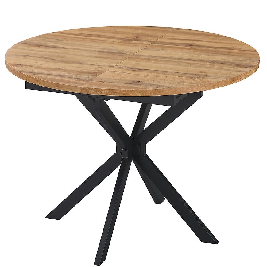 Rozkladací stôl Flint 100-135x100 prírodná/čierna