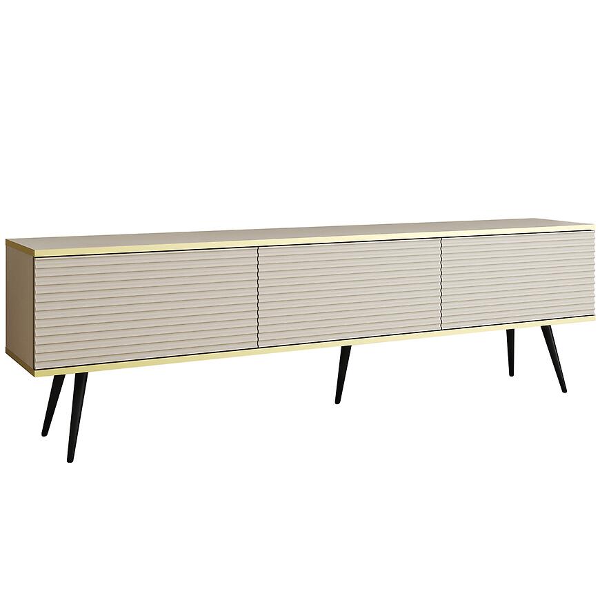 TV stolík Oro Mdf Drážkovanie 175 Bez+ Čierne nohy