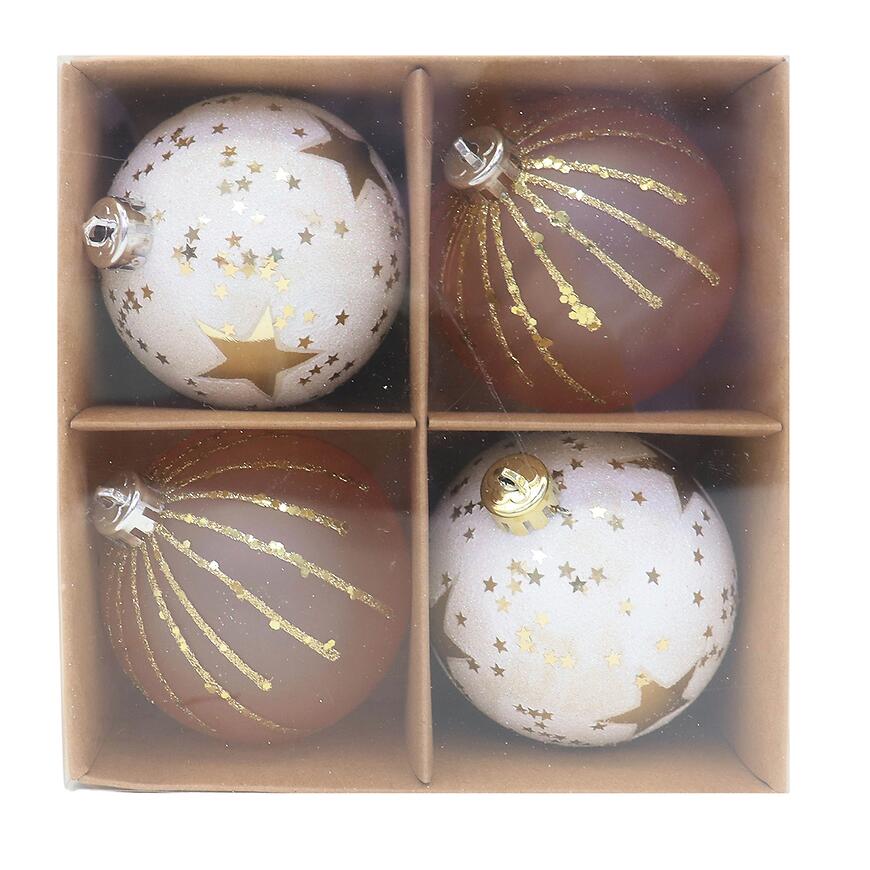 Súprava 4 vianočných gúľ 8 cm mix b04zlrp