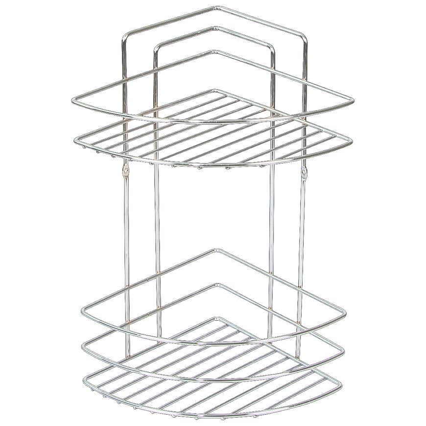 Kúpeľňová rohová polička dvojitá chrómová MX0964