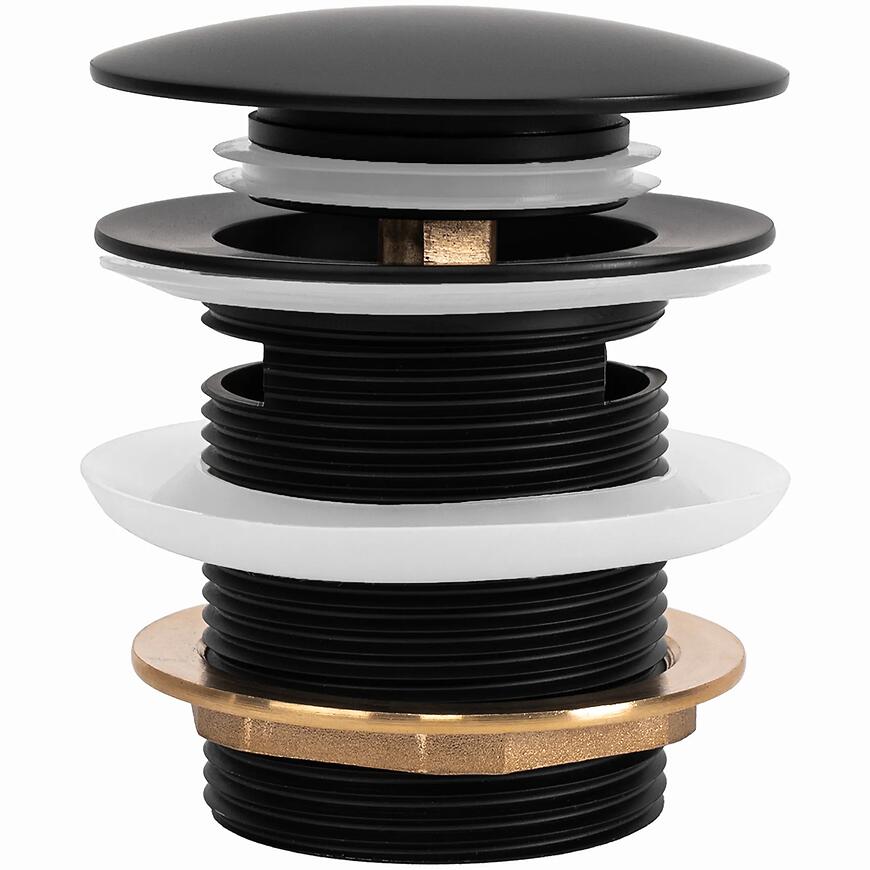 Vaňový výpust s prepadom klik-klak Rea čierny 6 cm