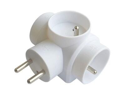 Rozdeľovač 3X2P+Z Z/U biely 28207