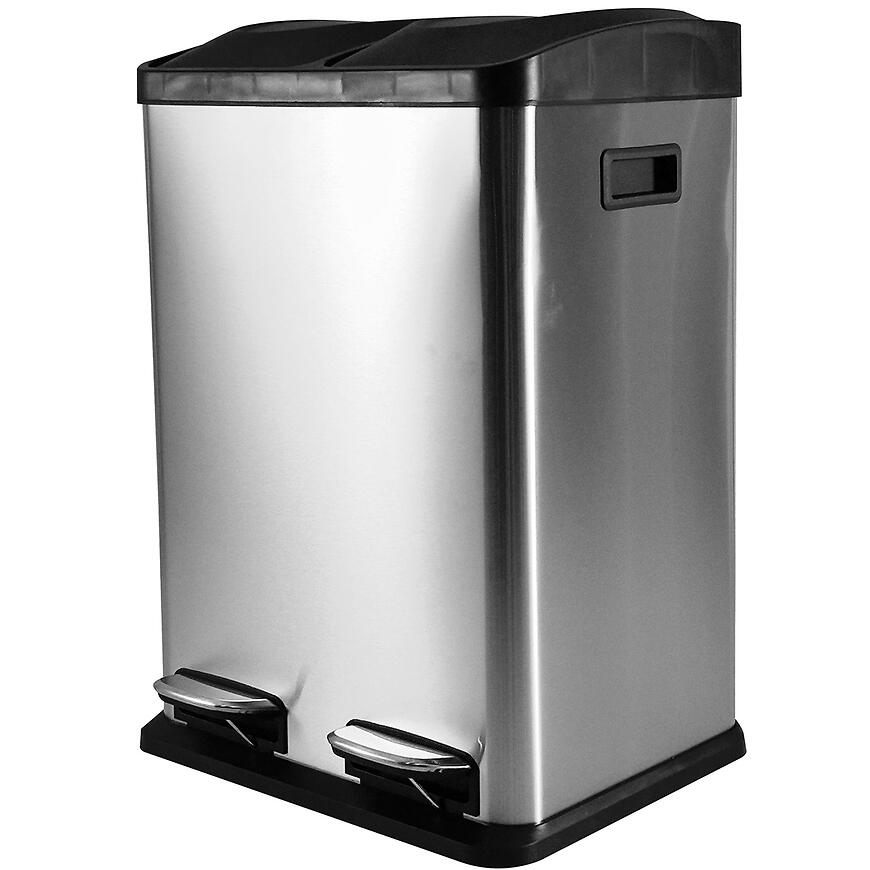 Odpadkový kôš 40 l (2x20 l) strieborná matná