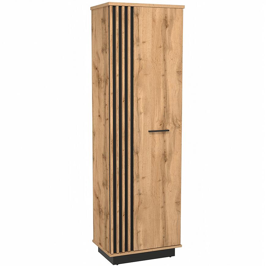 Skriňa La28 Lamelo Dub Wotan/Čierna Mat