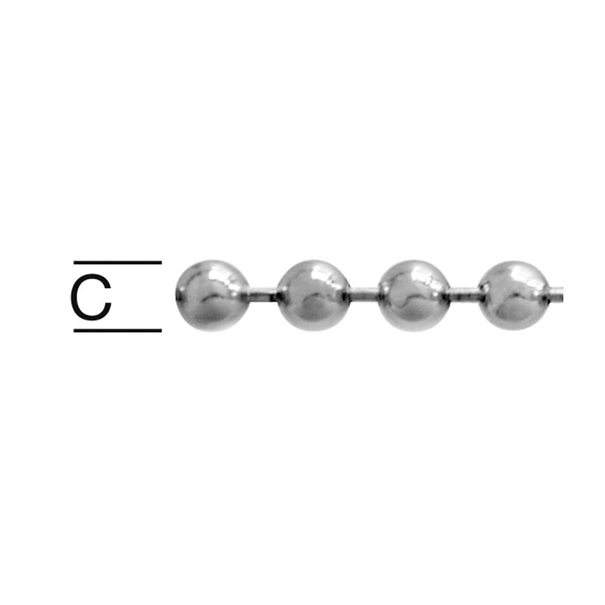 Guľová Reťaz Mosadz/Chróm – Priemer 3.6 mm - Tovar na Mieru