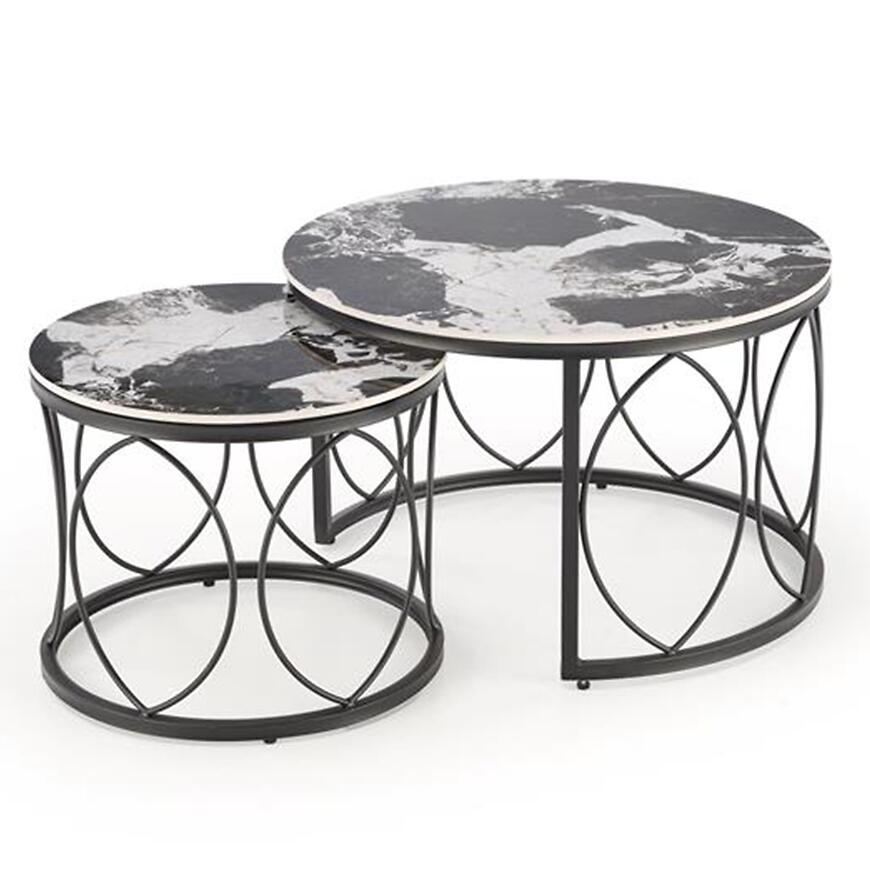 Konferenčný stolík Alexandra čierna mramor/čierna