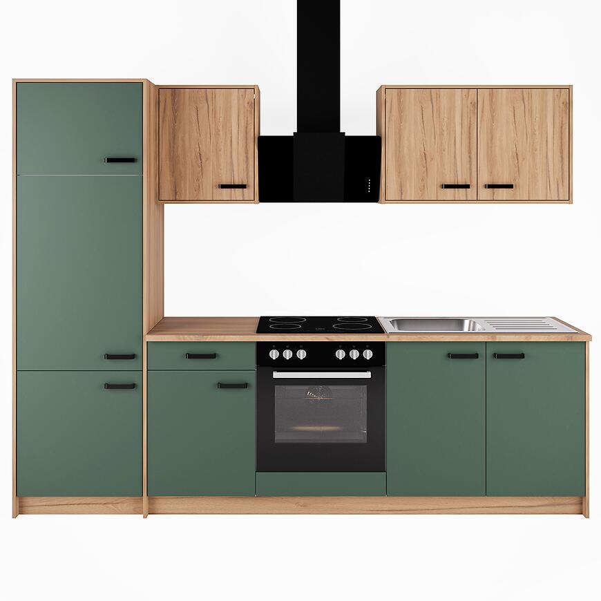 Kuchynská linka Retro Labrador dub estana 264,5 cm s kuchynskou doskou