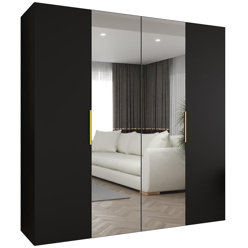 Skriňa Marbella II 200 čierna/zlatá