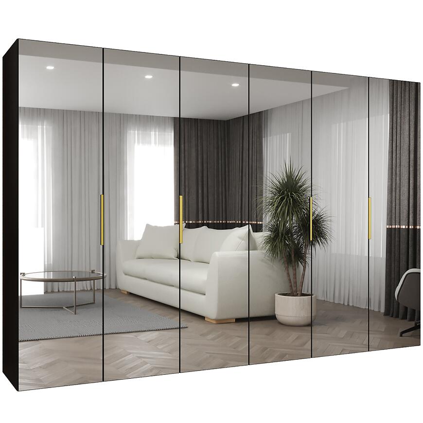 Skriňa Marbella III 300 čierna/zlatá