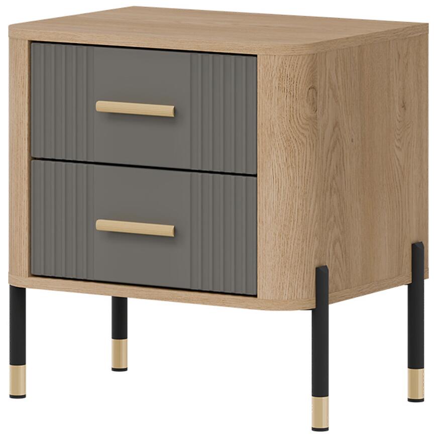Nočný Stolík Dante Dt21 Dub Cremona/Sivý