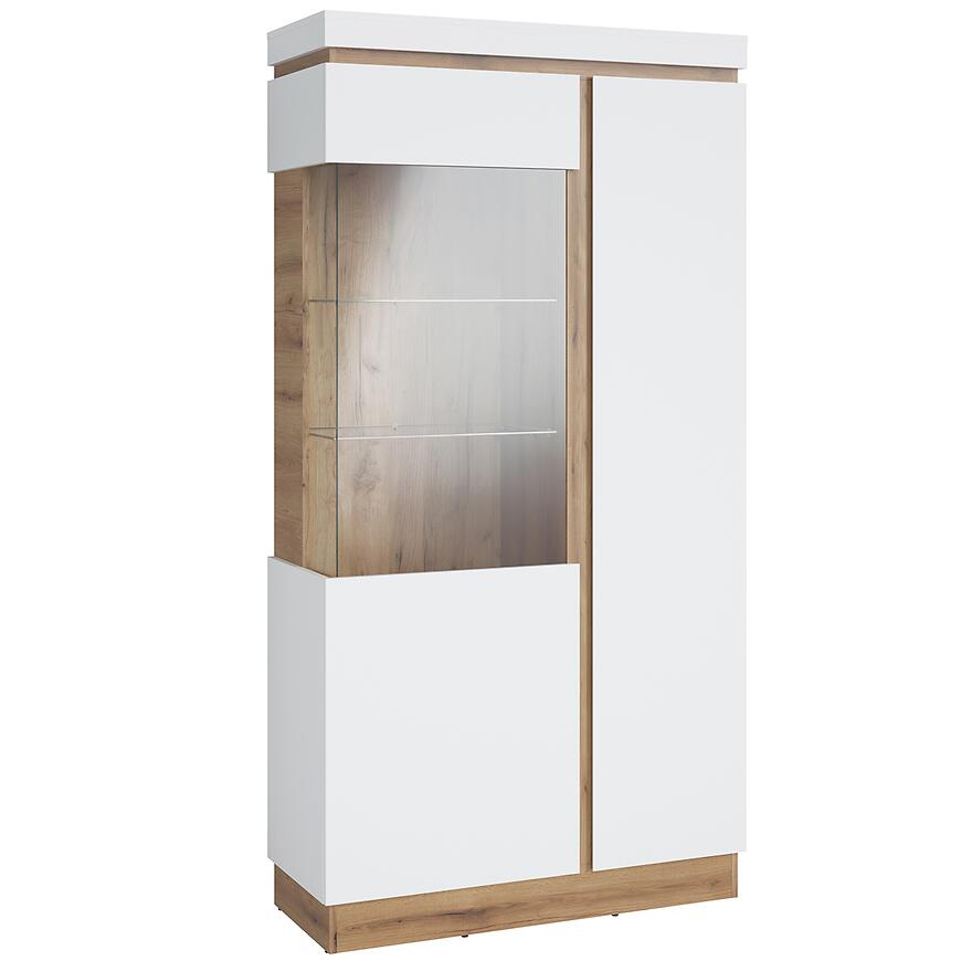 Vitrína Calabria 2d Dub Coast Evoke/Biela Alpin