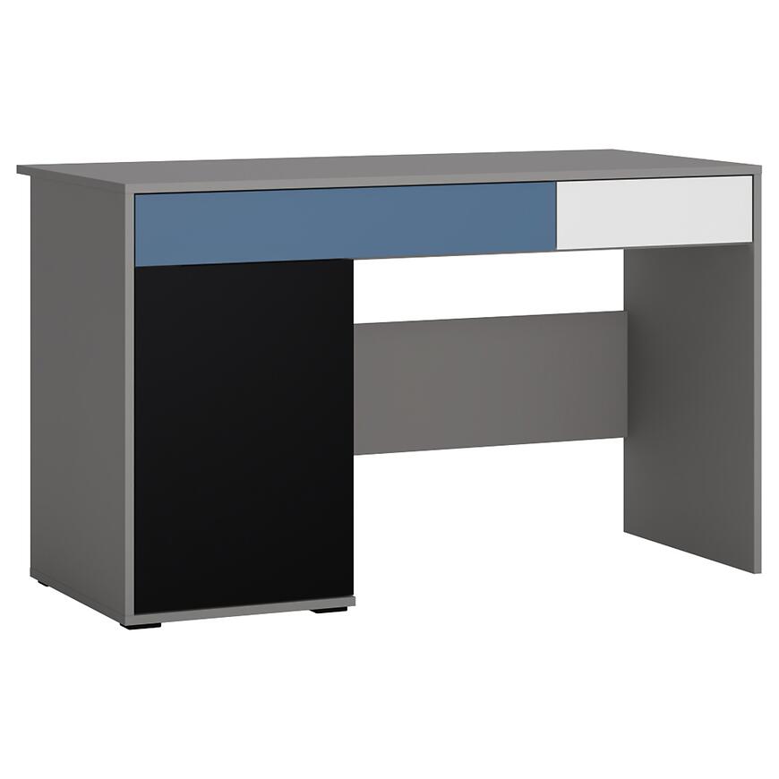 Písací stôl Laser LASB01B 1D2S platinovo sivá/čierna perla/biela alpská