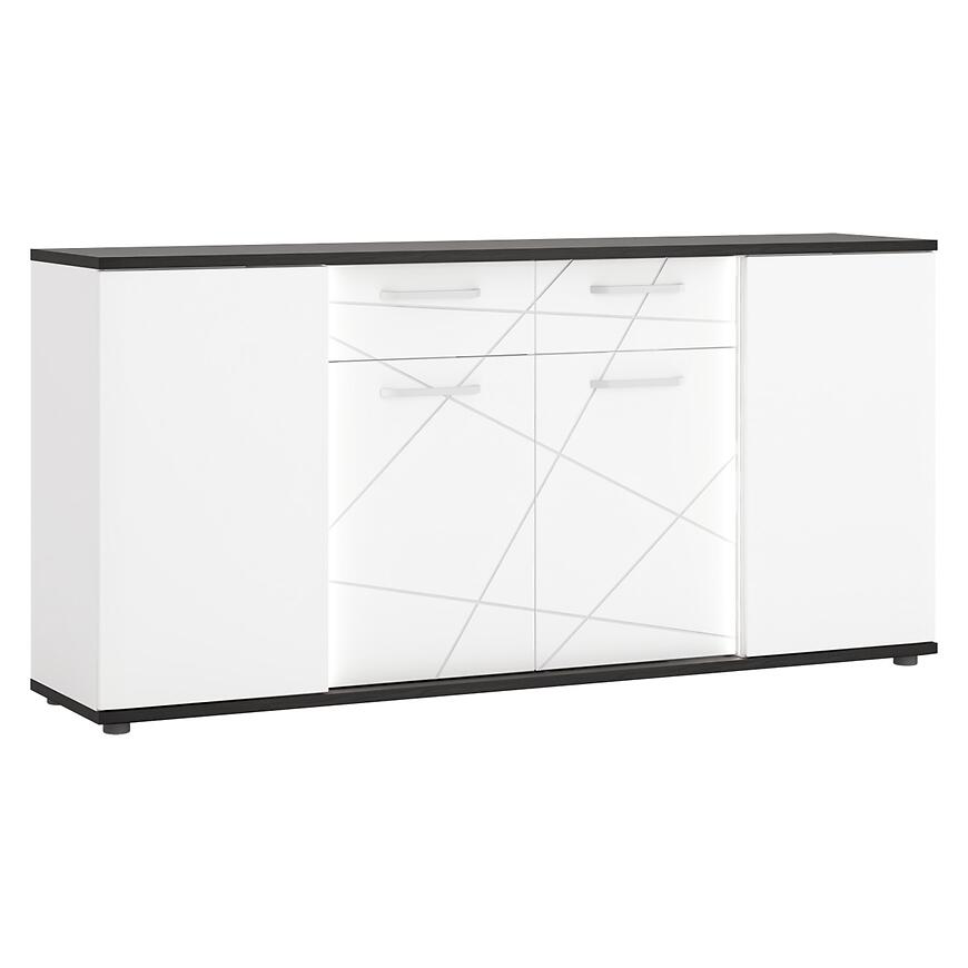 Komoda Venezia VENK02 4D2S biela alpská/dub vicenza čierna/mdf biela L