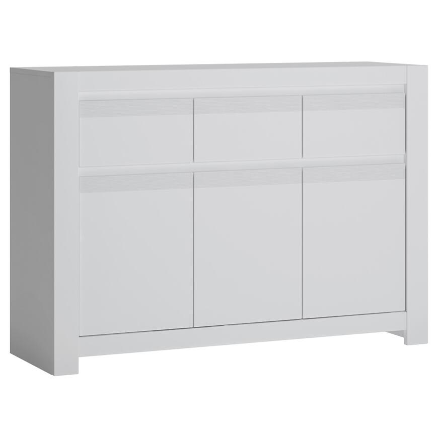 Komoda Novi NVIK04 3D3S biela alpin/pvc biela supermat