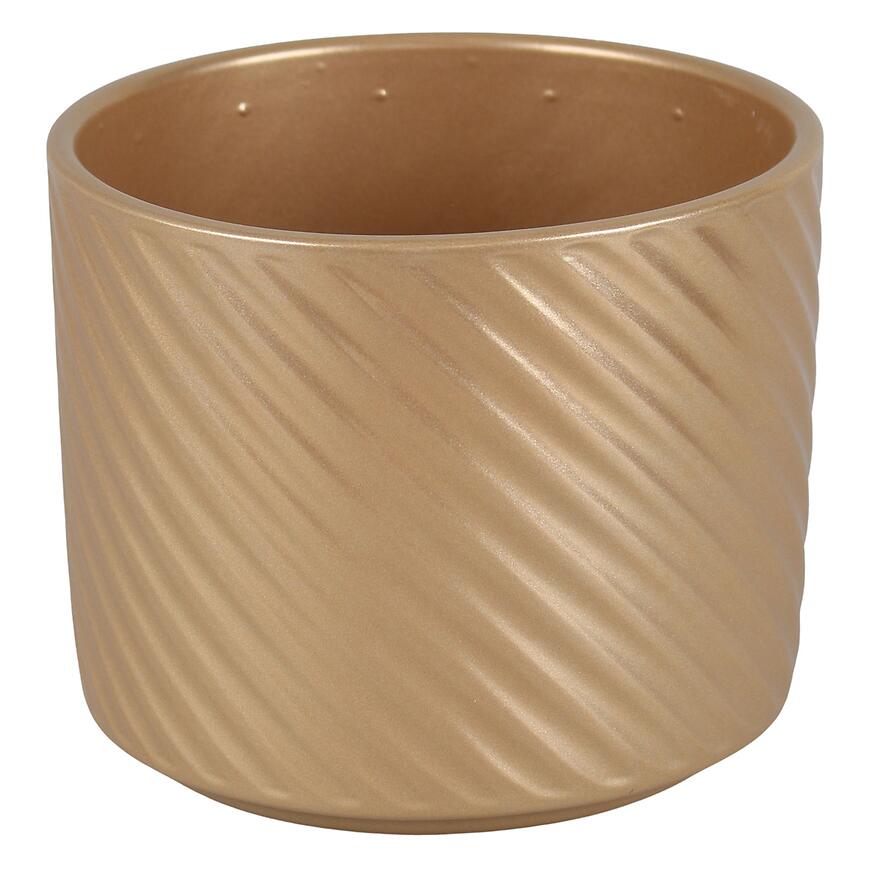 E-shop Obal na kvetináč Spirellii 990 14 cm zlatá perlový