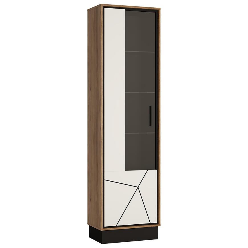 Vitrína Brolo BROV01L 1D dub catania/čierna perla/mdf biela hg