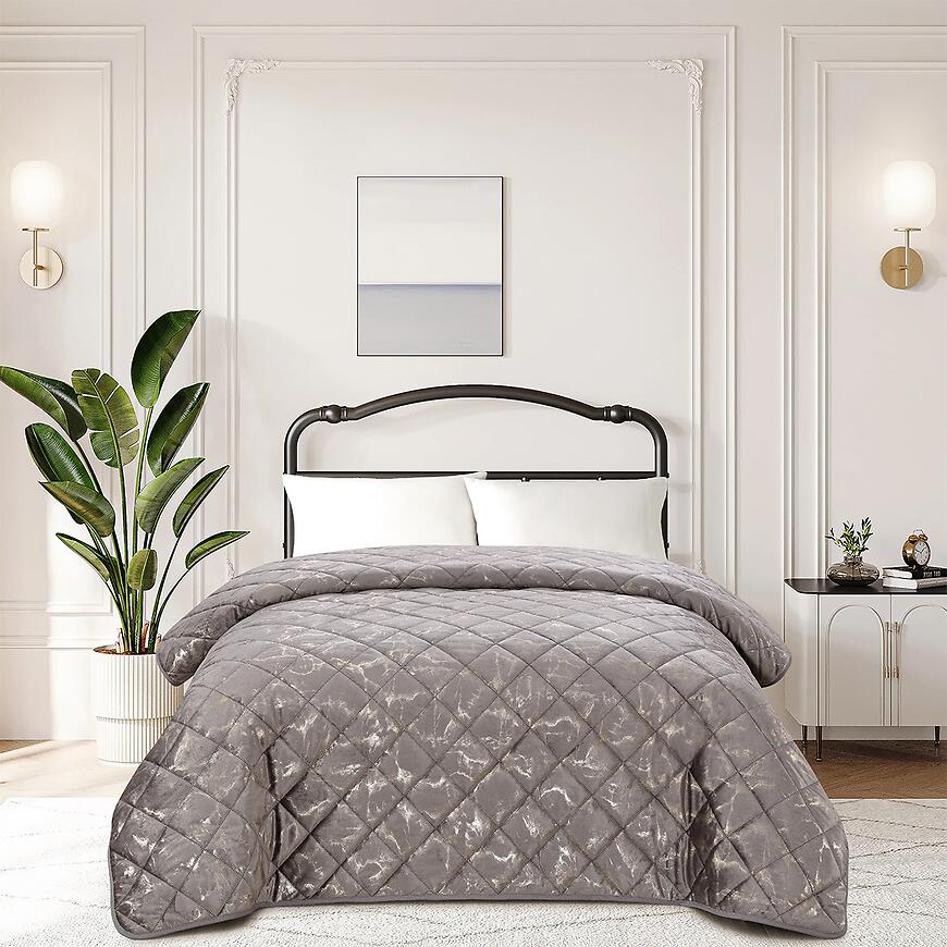 Prikrývka na posteľ Margaret RQ-1006 sivá 170x220 cm