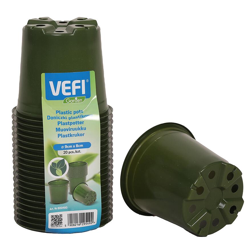 Kvetináč okrúhly 9 cm zelená 20/balík