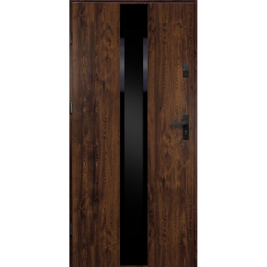 E-shop Dvere vchodové Neptun 90 L orech čierna inox/grafitové