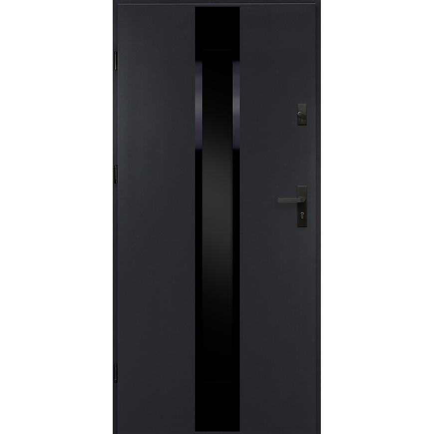 E-shop Dvere vchodové Neptun 90 L antracit čierna inox/grafitové
