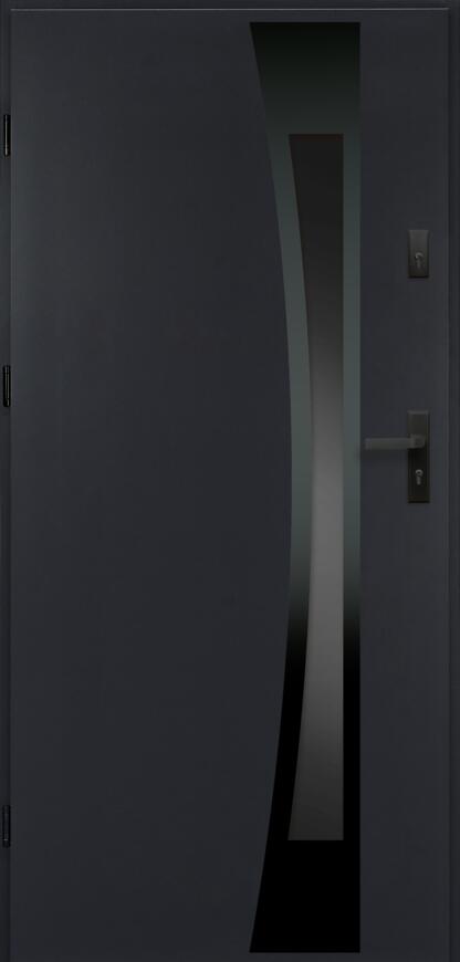 E-shop Dvere vchodové Asteria 90 L antracit čierna inox/grafitové