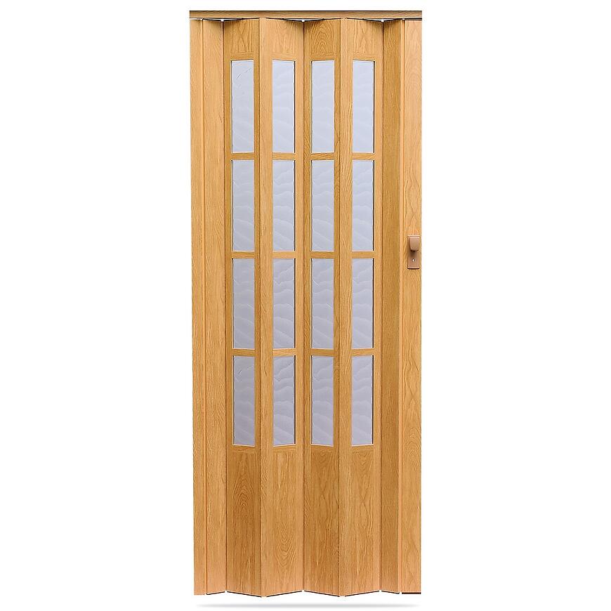 Zhrňovacie dvere Crystalline glass svetlý dub